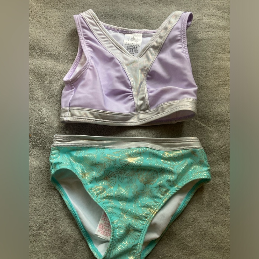 Kids Lavender and Mint Swim Set jasmine. disney brand size 5/6